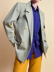 Camicia in cotone viola con motivo plissé