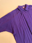 Camicia in cotone viola con motivo plissé