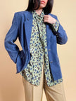 Camicia in seta verde oliva fantasia floreale