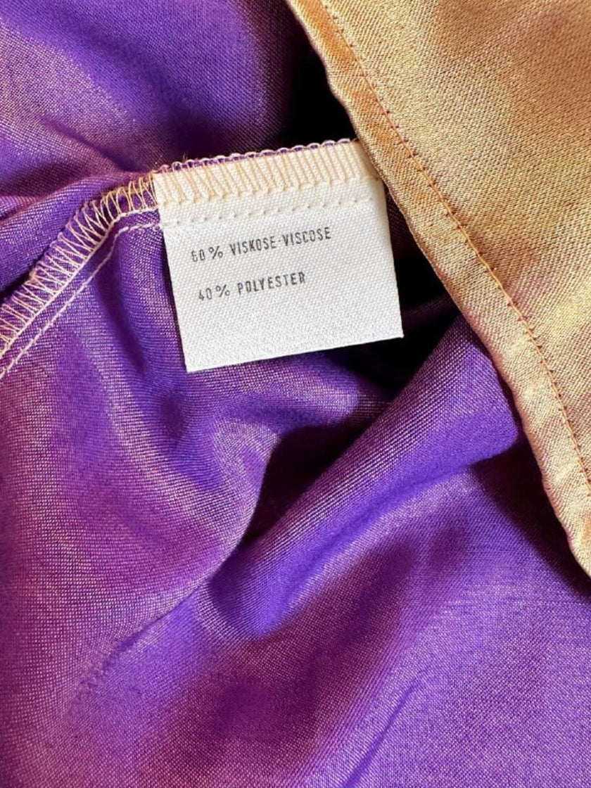 Camicia con jabot in tessuto Jaquard color oro