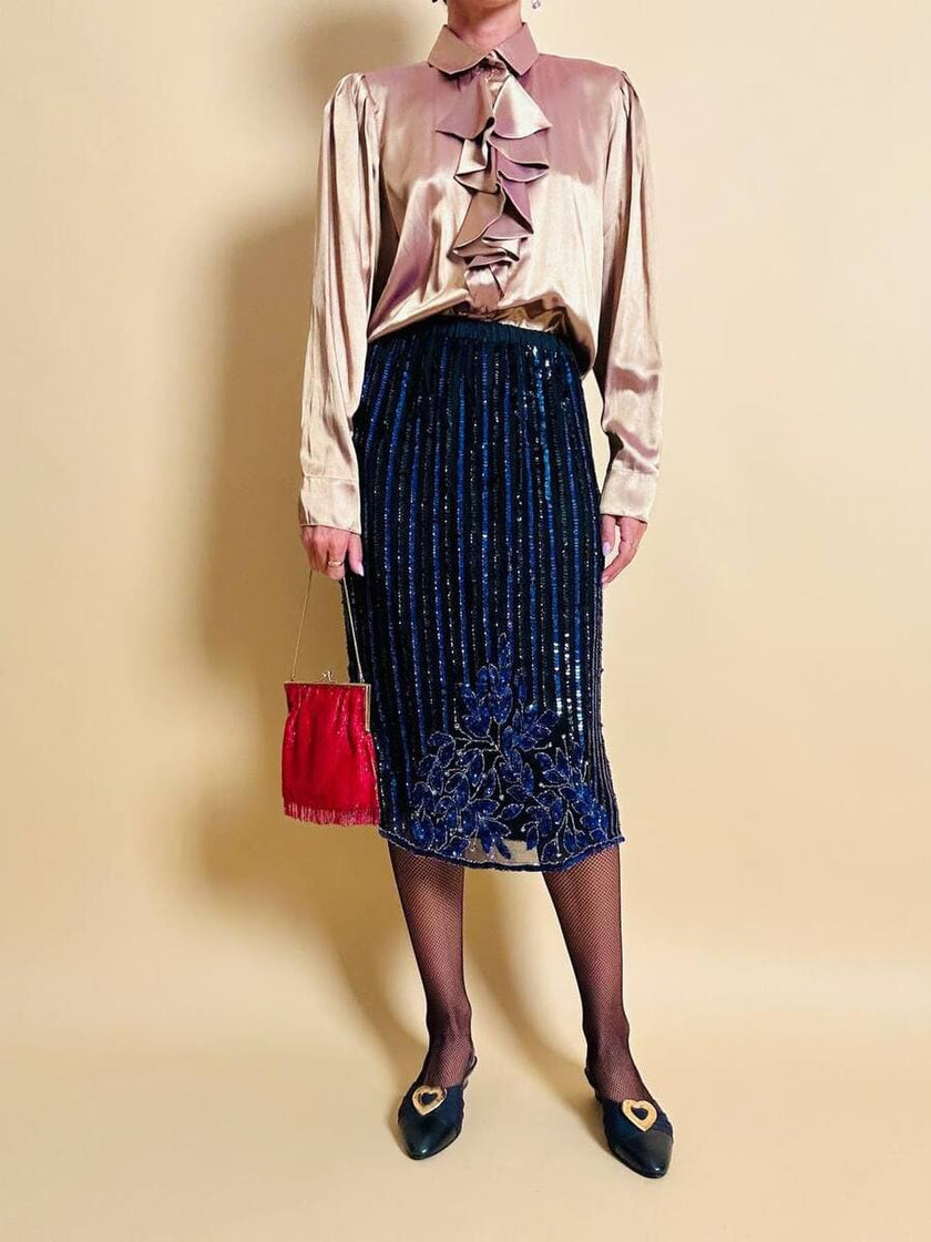 Camicia con jabot in tessuto Jaquard color oro