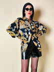 Camicia nera fantasia barocca con perle “Laurèl”