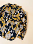 Camicia nera fantasia barocca con perle “Laurèl”