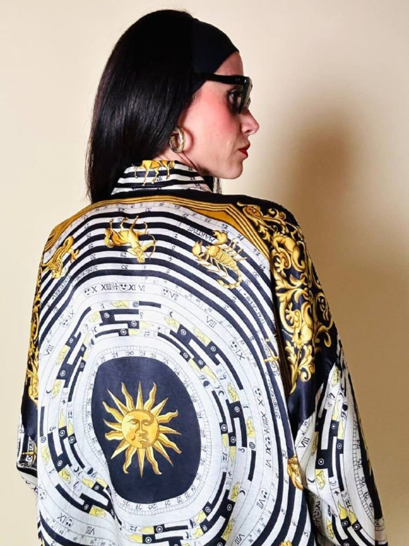 Camicia fantasia optical con segni dello zodiaco “Nara Camicie”