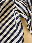 Camicia in chiffon di seta a righe bianche e blu “Gianfranco Ferrè”