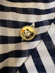 Camicia in chiffon di seta a righe bianche e blu “Gianfranco Ferrè”