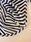 Camicia in chiffon di seta a righe bianche e blu “Gianfranco Ferrè”