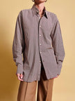 Camicia in cotone Jacquard fantasia pied de poule