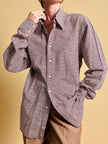 Camicia in cotone Jacquard fantasia pied de poule