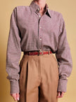 Camicia in cotone Jacquard fantasia pied de poule