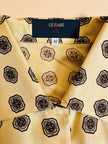 Camicia in drill di pura seta color crema fantasia cravatta 