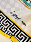 Camicia in drill di seta fantasia grottesca “Garage Paris”