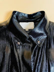 Camicia in lamè nero con bottoni canna di fucile