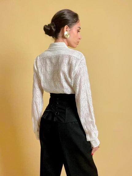 Camicia in pizzo bianco Glans Firenze