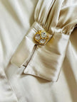 Camicia sartoriale in raso di seta color polvere