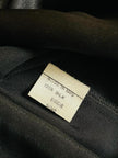 Camicia in raso di seta nero con rouches e bottoni gioiello