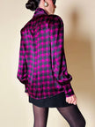 Camicia con fiocco in seta fantasia pied de coque “Luisa Spagnoli”