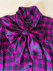 Camicia con fiocco in seta fantasia pied de coque “Luisa Spagnoli”