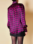 Camicia con fiocco in seta fantasia pied de coque “Luisa Spagnoli”