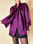 Camicia con fiocco in seta fantasia pied de coque “Luisa Spagnoli”