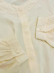 Camicia in seta avorio con micro perle