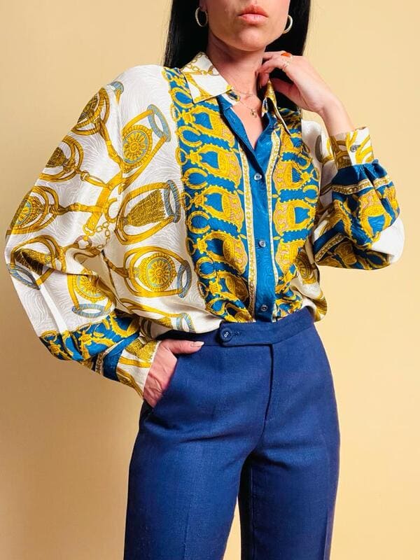 Camicia in seta fantasia Hermes