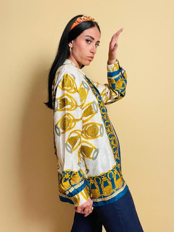 Camicia in seta fantasia Hermes