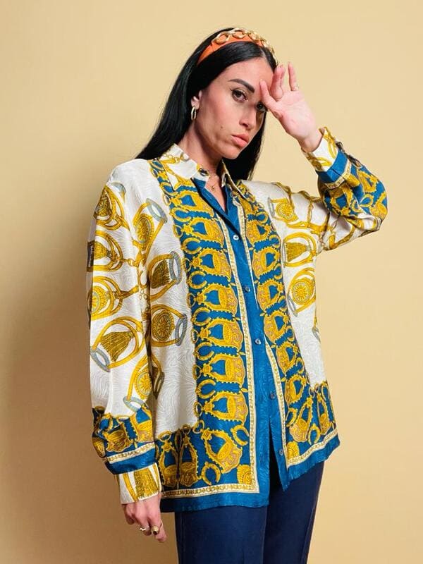 Camicia in seta fantasia Hermes