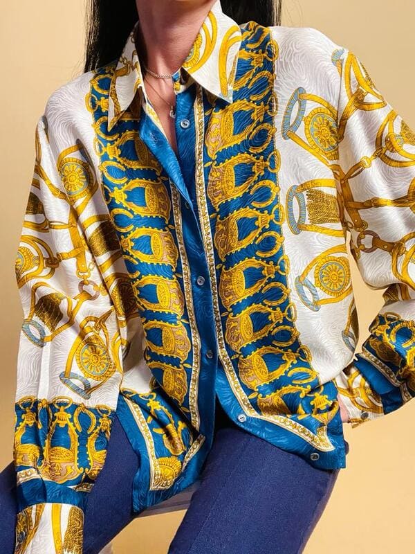 Camicia in seta fantasia Hermes