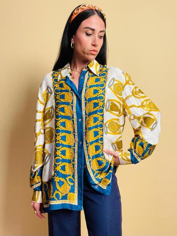 Camicia in seta fantasia Hermes