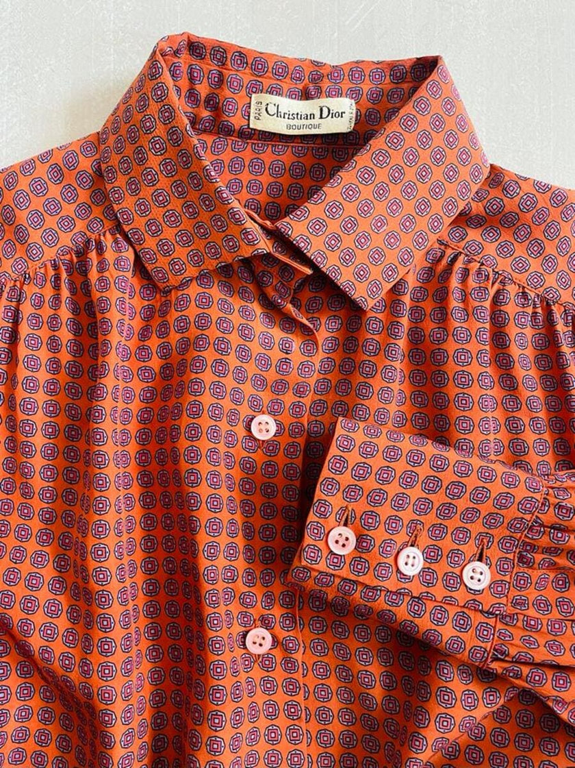 Camicia in seta fantasia cravatta 