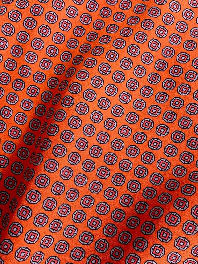 Camicia in seta fantasia cravatta 