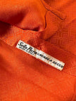 Camicia in seta Jacquard arancione con maxi colletto “Alex”