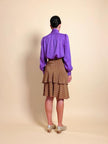 Camicia in seta Jaquard viola 
