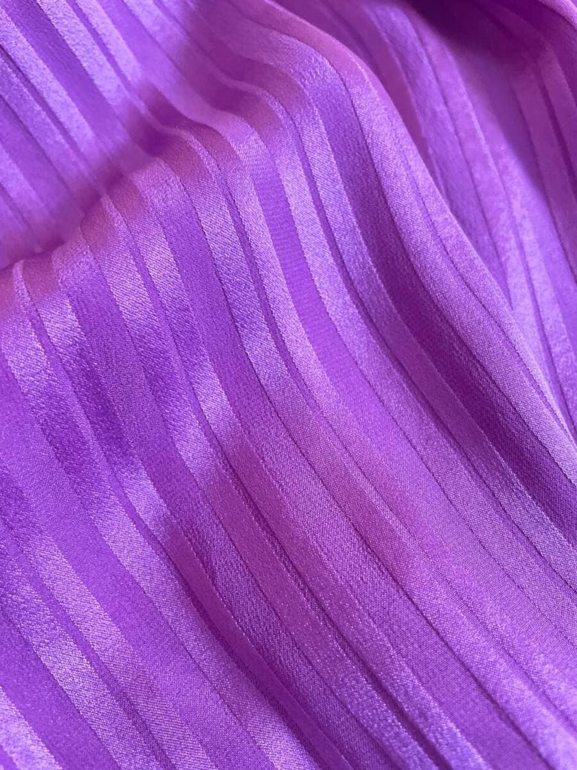 Camicia in seta Jaquard viola 