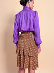 Camicia in seta Jaquard viola 