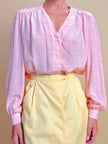 Camicia sartoriale in seta rosa fantasia principe di Galles
