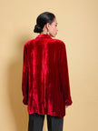 Camicia in velluto rosso scarlatto e seta