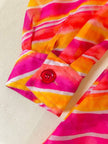 Camicia oversize in organza a righe nei toni del fucsia e arancione “Nina Ricci”