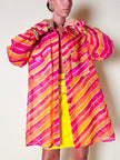 Camicia oversize in organza a righe nei toni del fucsia e arancione “Nina Ricci”