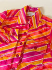 Camicia oversize in organza a righe nei toni del fucsia e arancione “Nina Ricci”