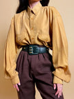 Camicia oversize in seta lavata giallo zafferano