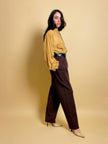 Camicia oversize in seta lavata giallo zafferano