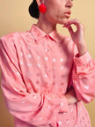 Camicia rosa in seta Jaquard