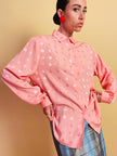 Camicia rosa in seta Jaquard