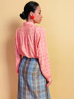 Camicia rosa in seta Jaquard