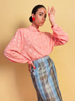 Camicia rosa in seta Jaquard