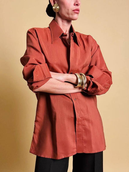 Camicia oversize color ruggine 