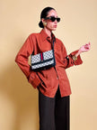 Camicia oversize color ruggine 
