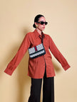Camicia oversize color ruggine 